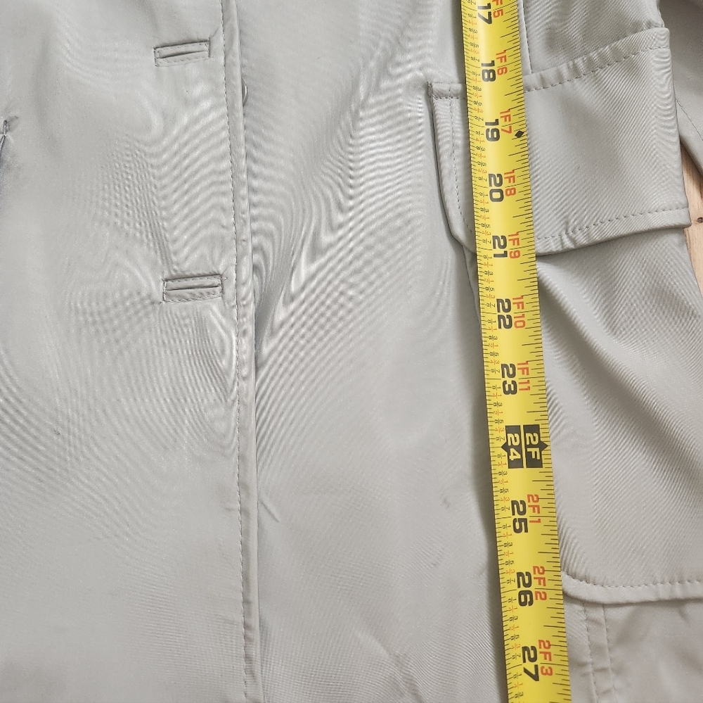 Vintage Silver Gray Tech Wear Vinyl Trench Jacket - Picture 12 of 14